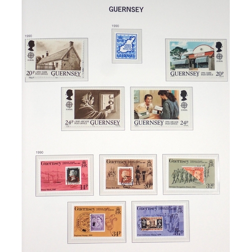 75 - GB-Channel Islands: 3 high quality purposed Davo/SG stamp albums full of mint defin, commem & postag... 