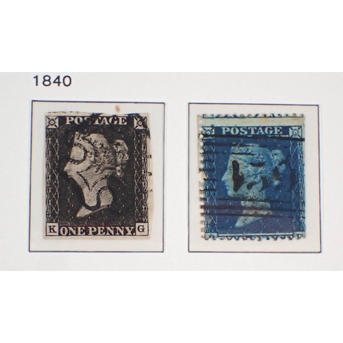 95 - GB: SG purposed dark blue stamp album in sleeve of QV-QEII, pre-decimal, incl mint & used defin, com... 