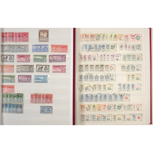 100 - Canada: Large mint & used QV-QEII collection in 32 and 64 page stock-books (2), 1988 Yearbook and so... 