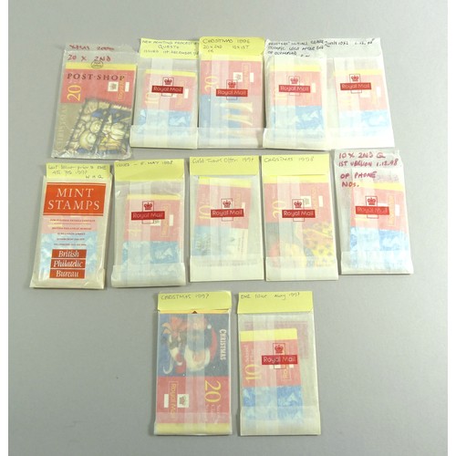 117 - GB: Numerous QEII booklets in a tin. Incl 1st, 2nd, 'E' and 'Worldwide' stamps. Many benefit from cy... 