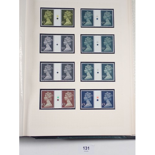 131 - GB: High quality, leather-bound and gilded, green SG 'Philatelic Album' with 100 interleaved pages o... 