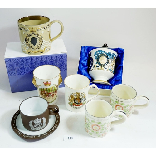 115 - A collection of Royal Commemorative china including Spode, Coalport, Wedgwood, Aynsley etc. Mostly b... 