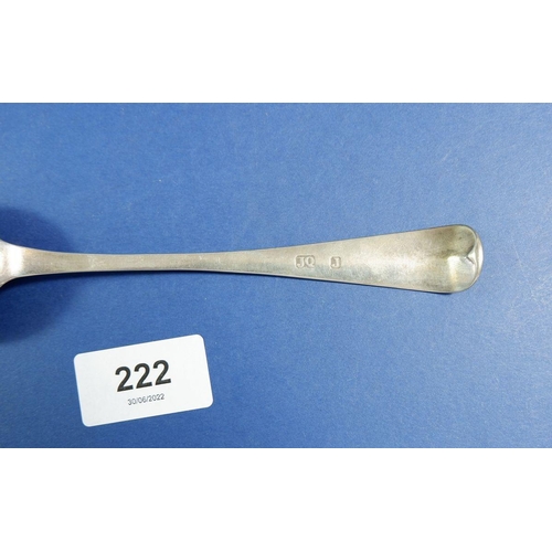 222 - A silver tablespoon, Channel Islands, Jersey circa 1790 by Jacques Quesnel