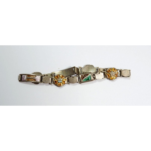 309 - An Arts & Crafts silver and enamel bracelet, Birmingham 1908