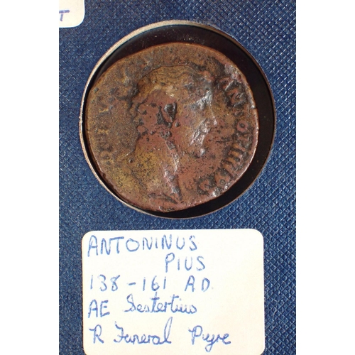 427 - An album containing mainly Roman coinage approx 70 plus with examples from: Republican 280-41BC, Imp... 