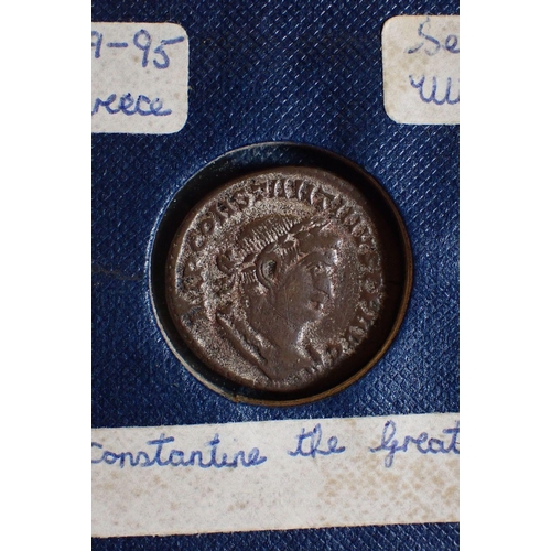 427 - An album containing mainly Roman coinage approx 70 plus with examples from: Republican 280-41BC, Imp... 