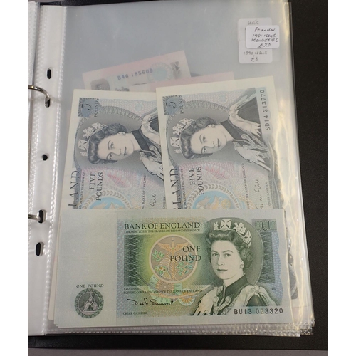 433 - Album of Bank of England & GB Bank Notes including: 10 shillings (4 off) J Q Hollom 1962-66 Pre-fix ... 