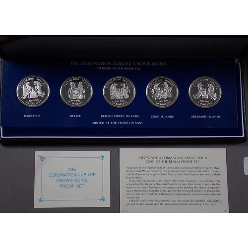 447 - Silver content coinage in presentation cases including: Panama 20 balboas 1979, 75th Anniversary of ... 