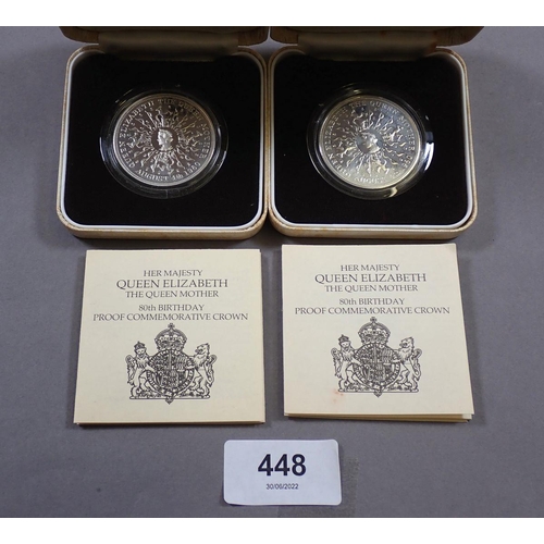 448 - Royal Mint Issues (6 off) silver commemoratives including: crowns Silver Wedding 1972 2 off, Queen M... 