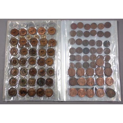 450 - A homemade coin album of British coinage pre-decimal and decimal some silver content, album includes... 