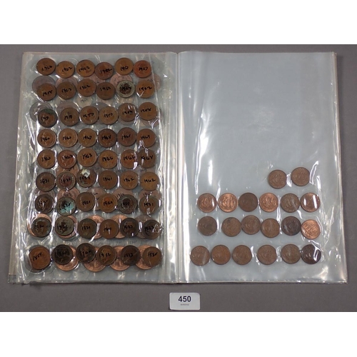 450 - A homemade coin album of British coinage pre-decimal and decimal some silver content, album includes... 