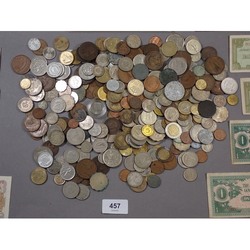 457 - A quantity of world coins including countries: Australia, Belgium, British Caribbean, Canada, China,... 