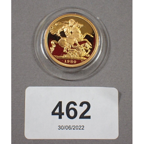 462 - Gold proof sovereign designs: A Machin and B Pistrucci in Royal Mint presentation case and certifica... 