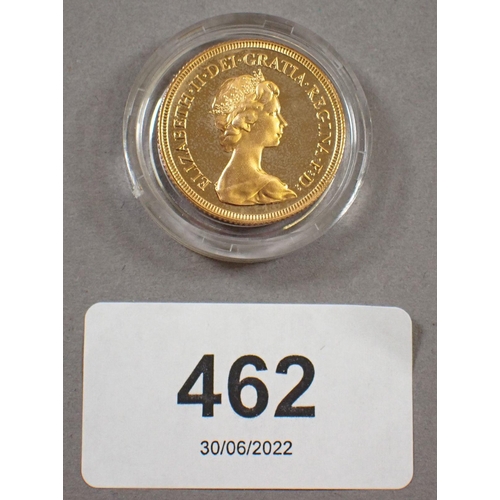 462 - Gold proof sovereign designs: A Machin and B Pistrucci in Royal Mint presentation case and certifica... 