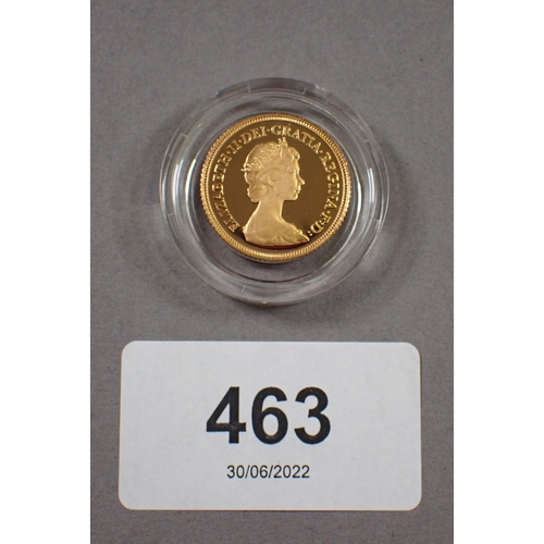 463 - Gold proof half sovereign designs: A Machin and B Pistrucci in Royal Mint presentation case and cert... 