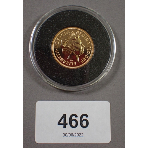 466 - A gold sovereign 2015 Harrington & Byrne issue in presentation case and certificate of authenticity ... 