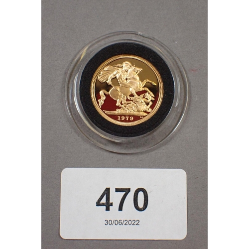 470 - A gold sovereign 1979, London Mint, portrait by A Machin in Royal Mint presentation case - Condition... 