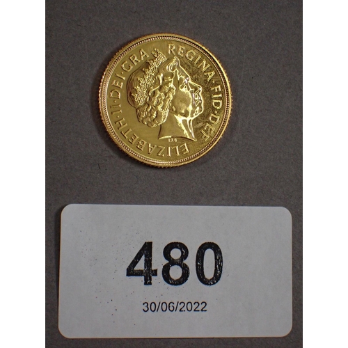 480 - A gold sovereign 2008 London Mint - Condition UNC