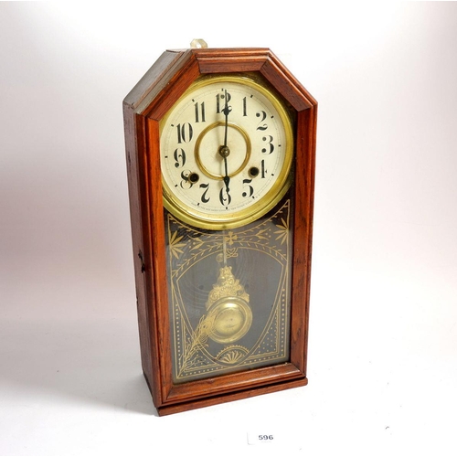 596 - A Newhaven wall clock, 39 cm tall