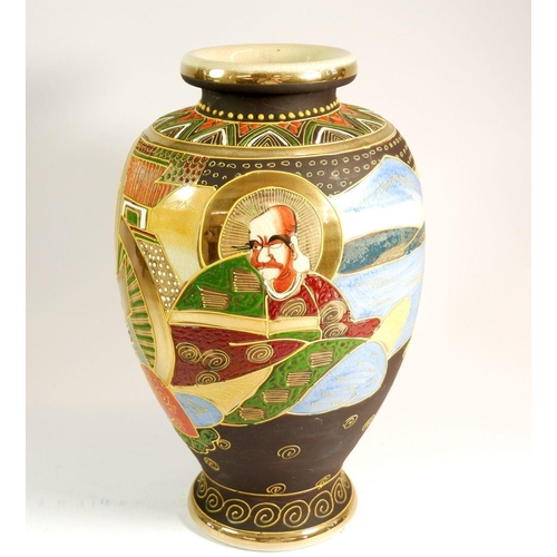 93 - A Japanese late Satsuma vase, 30cm