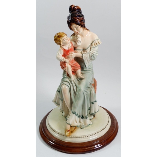 10 - A large porcelain group of mother and child 31cm tall