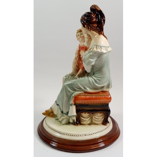 10 - A large porcelain group of mother and child 31cm tall