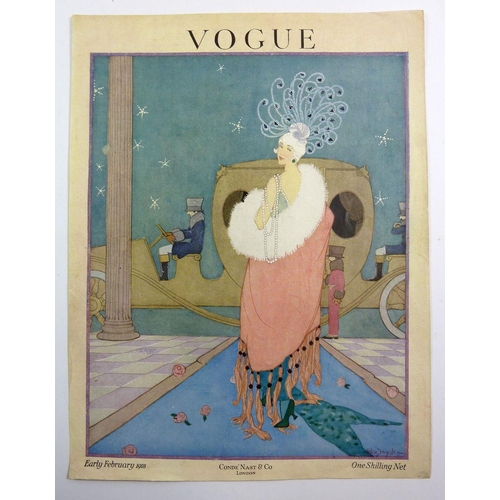 1075 - A collection of twelve Vogue magazine covers 1918-1923 plus one cut down and a cover 'Femina' 'Mode ... 