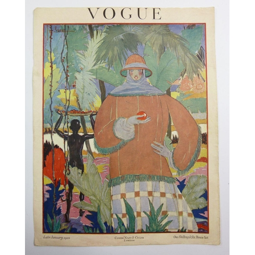 1075 - A collection of twelve Vogue magazine covers 1918-1923 plus one cut down and a cover 'Femina' 'Mode ... 