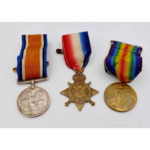 1126 - A set of WWI medals comprising Victory Medal, War Medal and 1914-15 Star to D G Jones W4561 RA & RFA... 