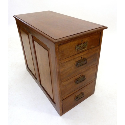 1185 - A double sided pedestal set of drawers, 65 x 41 x 80 cm