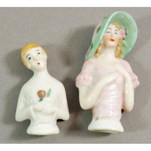 123 - Two vintage porcelain pin dolls