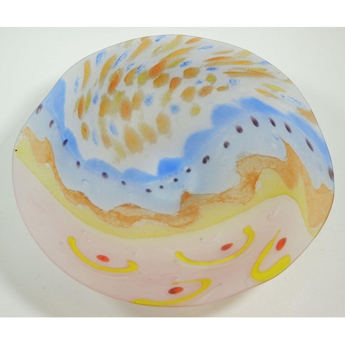 176 - A studio glass Shoreline Plate by Pauline Solven, signed and dated 1997, 32cm diameter