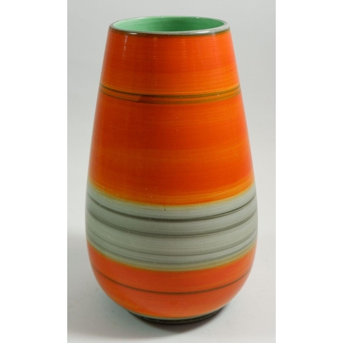 25 - A 1930's Shelley Art Deco Harmony Ware orange banded vase, 23cm