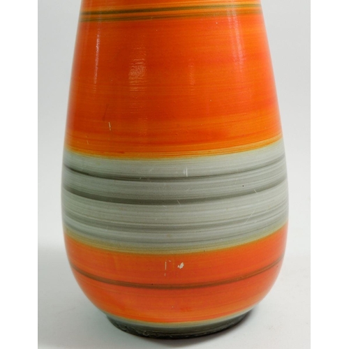 25 - A 1930's Shelley Art Deco Harmony Ware orange banded vase, 23cm