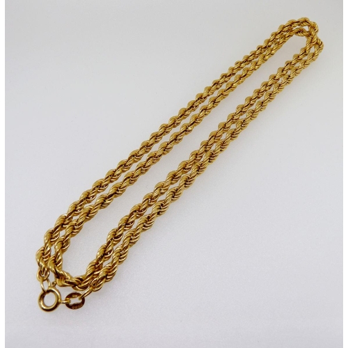 298 - A 9 carat gold rope twist necklace, 11g