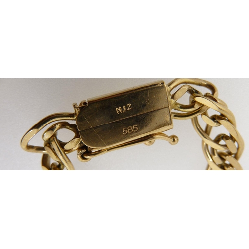 301 - A 14 carat gold fancy link bracelet, 12g