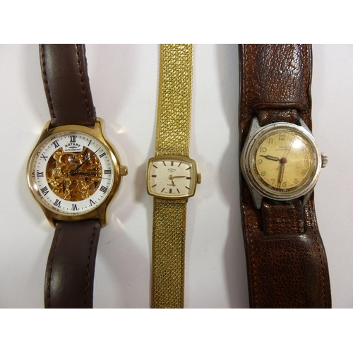 515 - A Rotary gentleman's Automatic wrist watch, a ladies Rotary watch and a gentleman's vintage Oris wat... 