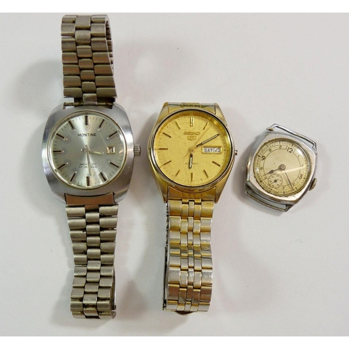 516 - A Seiko 5 gentleman's Automatic wrist watch, a Montine Gentleman's watch and a vintage watch