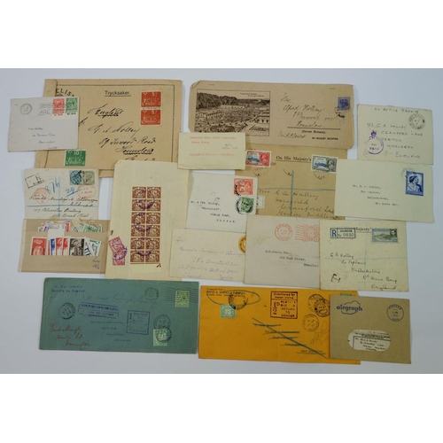 528 - GB/All World: Two boxes of 450+ covers, mainly 1910s to 1960s plus numerous fronts, packets and smal... 