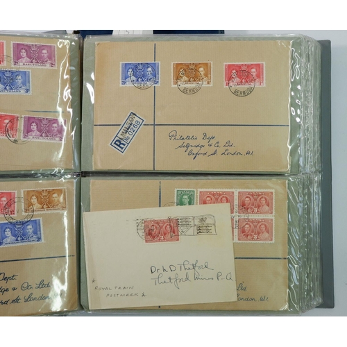 570 - GB & Br Empire: KGVI Coronation cover collection for all issues, many FDC (12-14 May depending on co... 