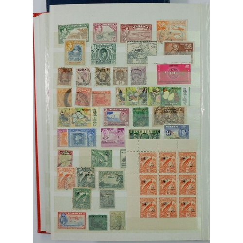 572 - GB & Br Empire/C'wealth: Red 'Prinz' 16 page stock-book full of QV-QEII mint & used defin, commem, p... 