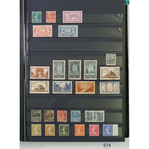 574 - France: Mint & used 1849-1959 collection in stock-book of defin, commem, air, postage due, war orpha... 