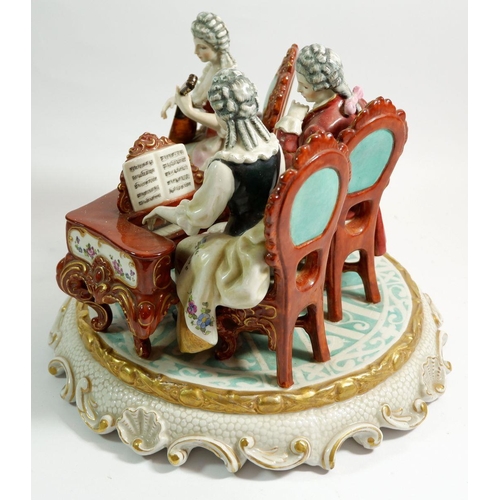 58 - A large Spanish porcelain group of musicians, 22 x 26cm