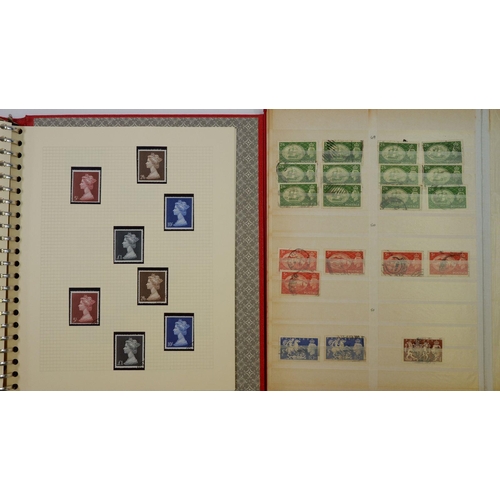 581 - GB: KEVIII to QEII pre-decimal mint & used in red album and stock-book with blue folder of KGVI cove... 