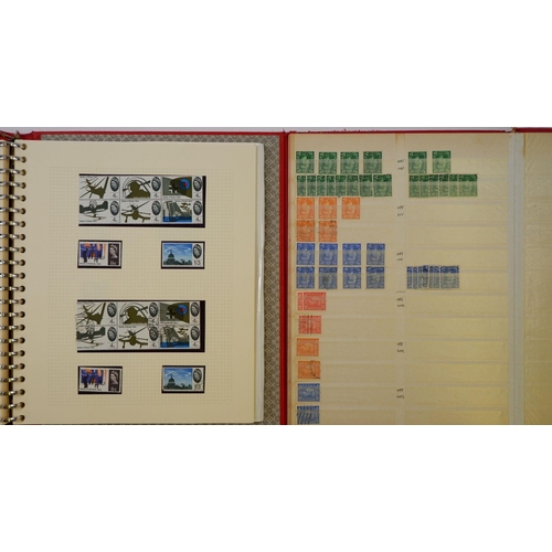 581 - GB: KEVIII to QEII pre-decimal mint & used in red album and stock-book with blue folder of KGVI cove... 