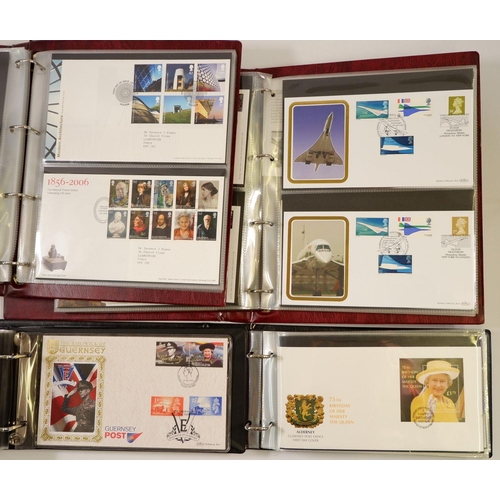 597 - GB: FV c£400 + c£140 for Alderney in this large boxed collection of defin & commem. Incl 2 sleeved S... 