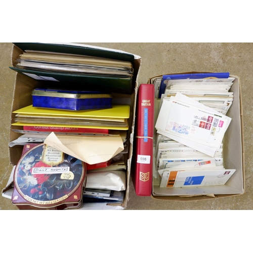 598 - GB: Decimal FV £300+ within 2 large boxes of mint/used mainly QEII defin & commem in containers, alb... 