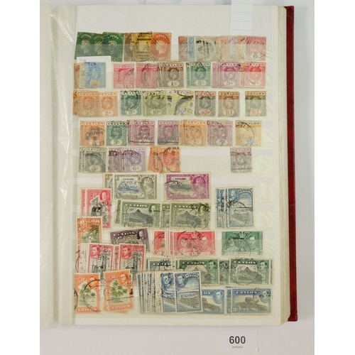 600 - Br Empire/C'wealth: Red 48 page stock-book partially filled with QV-QEII issues, mint & used. Defin,... 