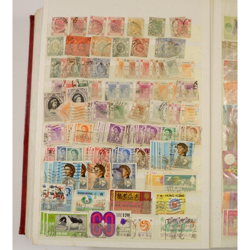 600 - Br Empire/C'wealth: Red 48 page stock-book partially filled with QV-QEII issues, mint & used. Defin,... 