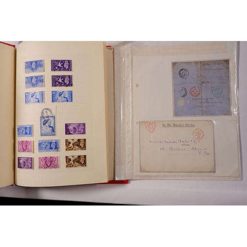 633 - GB: Red 15 page 'Simplex' album of QV-KGVI mint & used. Defin, commem, official and postage due with... 